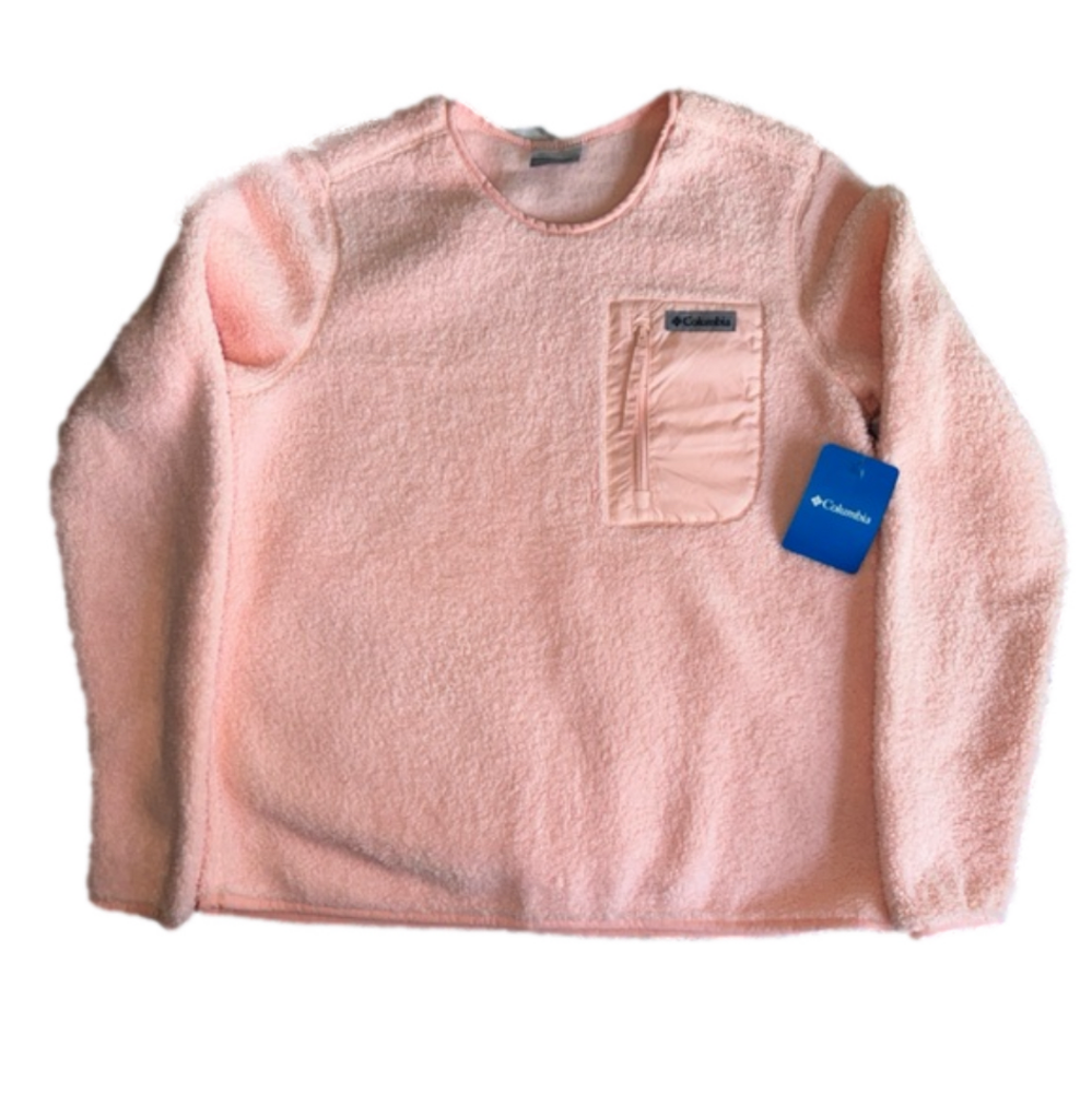 NWT Columbia Peach Large Women’s West Bend Crew Sherpa